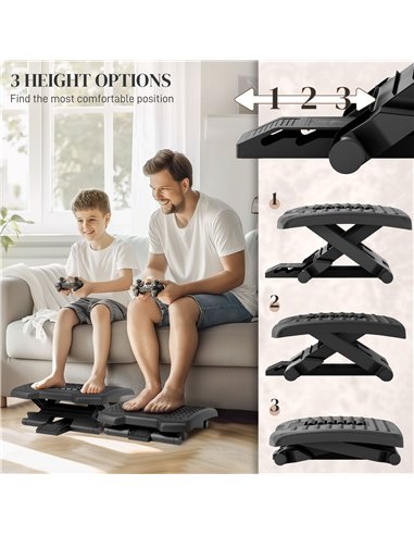 HOMCOM Adjustable Massage Footrest...