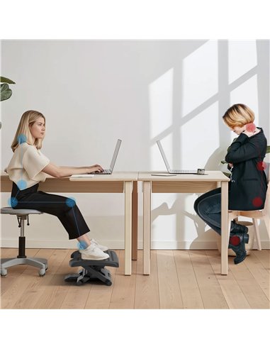 HOMCOM Adjustable Massage Footrest...