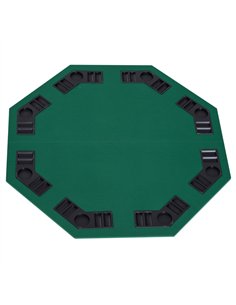 HOMCOM 48" Foldable Poker Table Top 8 Players Green B8-0001
