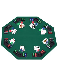 HOMCOM 48" Foldable Poker Table Top 8 Players Green B8-0001 2