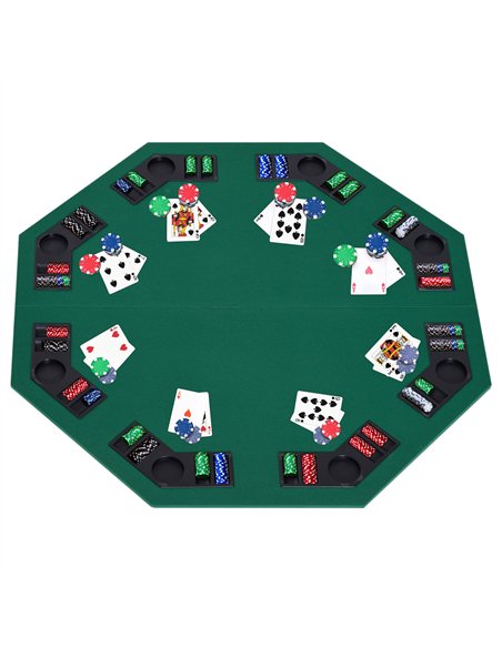 HOMCOM 48" Foldable Poker Table Top 8 Players Green B8-0001 - pic 133221 | FastDaddyshop