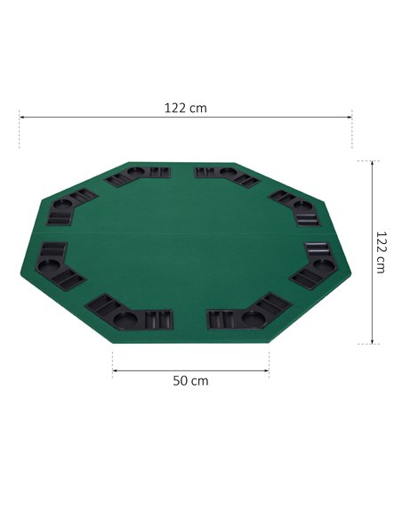HOMCOM 48" Foldable Poker Table Top 8 Players Green B8-0001 - pic 133222 | FastDaddyshop