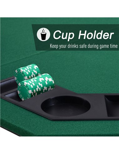 HOMCOM 48" Foldable Poker Table Top 8...