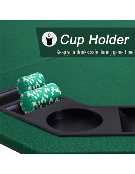 HOMCOM 48" Foldable Poker Table Top 8 Players Green B8-0001 - pic 133223 | FastDaddyshop