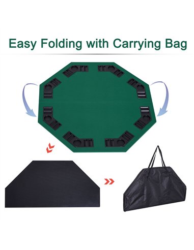 HOMCOM 48" Foldable Poker Table Top 8...