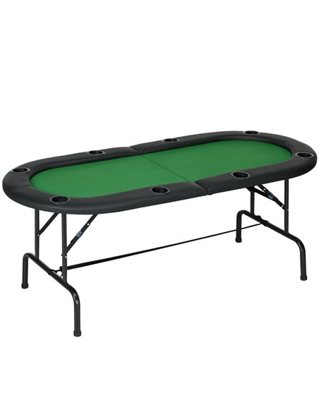HOMCOM 8 Player Folding Poker Table, Green and Black, B8-0002 - pic 133229 | FastDaddyshop