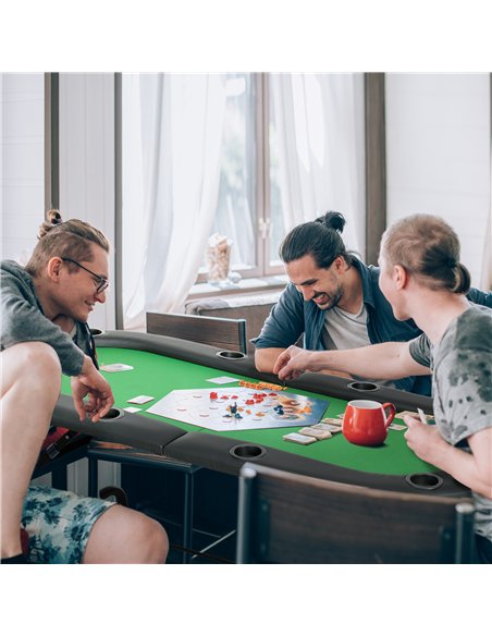 HOMCOM 8 Player Folding Poker Table, Green and Black, B8-0002 - pic 133230 | FastDaddyshop