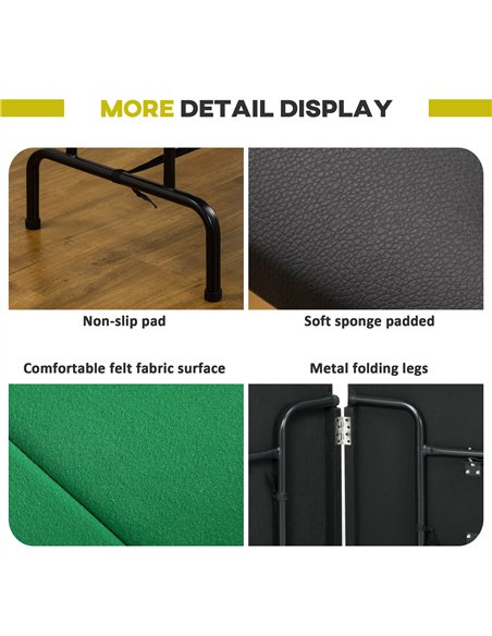 HOMCOM 8 Player Folding Poker Table, Green and Black, B8-0002 - pic 133234 | FastDaddyshop