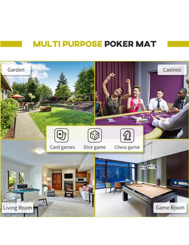 HOMCOM 8 Player Folding Poker Table,...