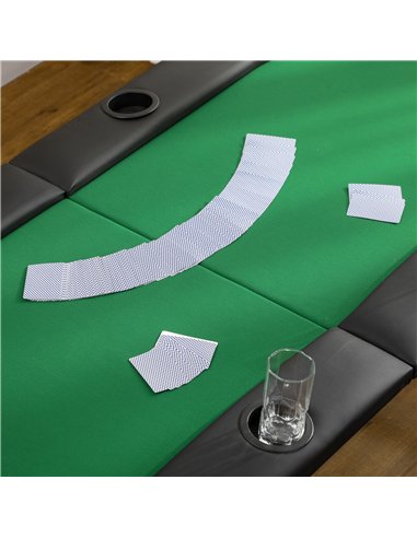 HOMCOM 8 Player Folding Poker Table,...