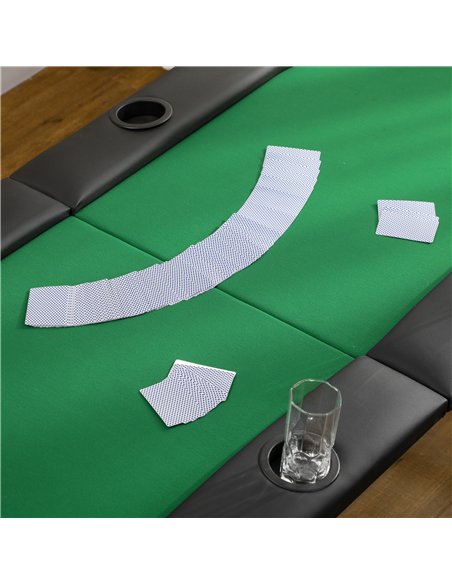HOMCOM 8 Player Folding Poker Table, Green and Black, B8-0002 - pic 133237 | FastDaddyshop
