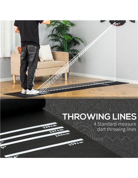HOMCOM Professional Darts Mat 4 Distances Black B8-0005 - pic 133241 | FastDaddyshop