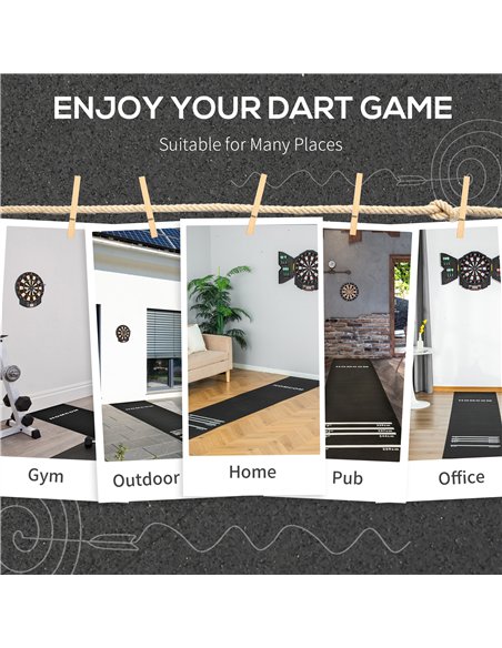 HOMCOM Professional Darts Mat 4 Distances Black B8-0005 - pic 133243 | FastDaddyshop