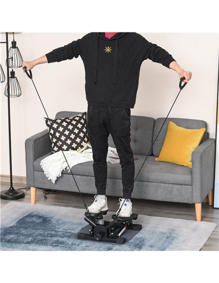 HOMCOM Mini Stepper with Resistance Bands and Mat, Black B1-0078 - pic 133248 | FastDaddyshop