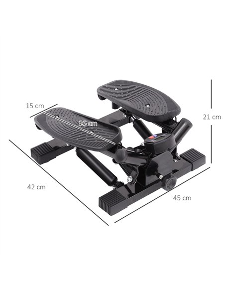HOMCOM Mini Stepper with Resistance Bands and Mat, Black B1-0078 - pic 133249 | FastDaddyshop