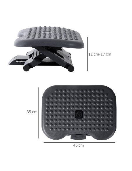 HOMCOM Ergonomic Footrest with Adjustable Height & Angle 922-002 Charcoal Grey - pic 133258 | FastDaddyshop