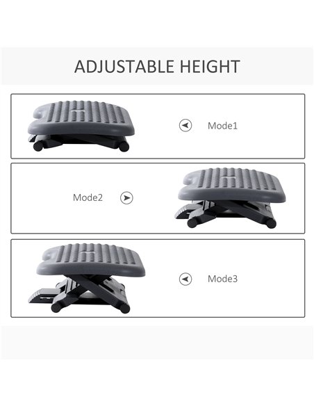 HOMCOM Ergonomic Footrest with Adjustable Height & Angle 922-002 Charcoal Grey - pic 133259 | FastDaddyshop