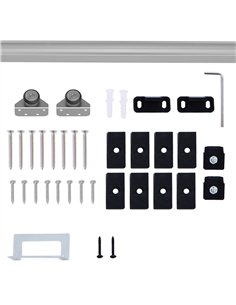 HOMCOM 6FT Sliding Barn Door Track Kit Silver B81-001