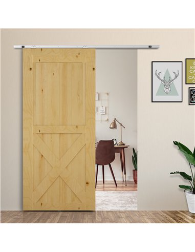 HOMCOM 6FT Sliding Barn Door Track...