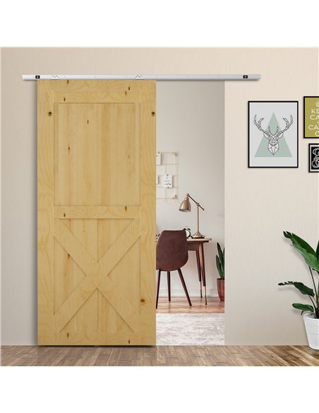 HOMCOM 6FT Sliding Barn Door Track Kit Silver B81-001 - pic 133266 | FastDaddyshop