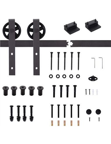HOMCOM 6ft Sliding Barn Door Track...
