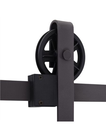 HOMCOM 6ft Sliding Barn Door Track Kit Deep Coffee B81-003 - pic 133281 | FastDaddyshop