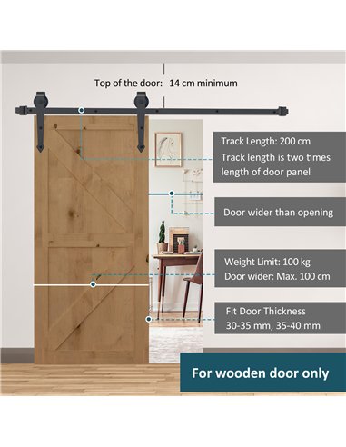 HOMCOM 6.6FT Antique Style Sliding...