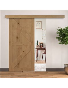 HOMCOM 6.5FT Sliding Barn Door Track Kit Aluminium Brown... 2