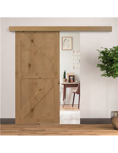 HOMCOM 6.5FT Sliding Barn Door Track...