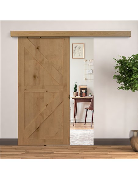 HOMCOM 6.5FT Sliding Barn Door Track Kit Aluminium Brown B81-006 - pic 133293 | FastDaddyshop