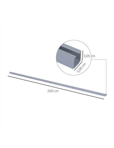 HOMCOM 6.5FT Sliding Barn Door Track Kit Aluminium Brown B81-006 - pic 133294 | FastDaddyshop