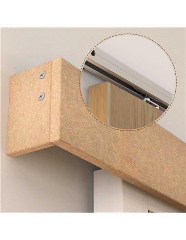 HOMCOM 6.5FT Sliding Barn Door Track...