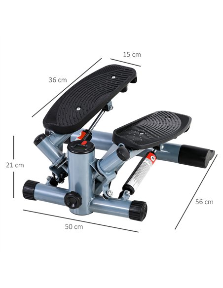 HOMCOM Mini Stepper with Resistance Bands and Mat Black/Silver B1-0079 - pic 133303 | FastDaddyshop
