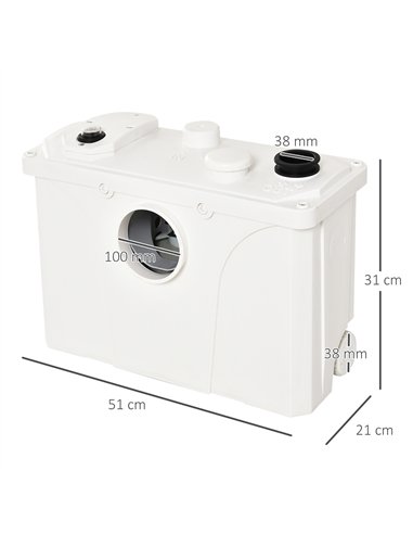 Homcom 700W Macerator Pump with 4...