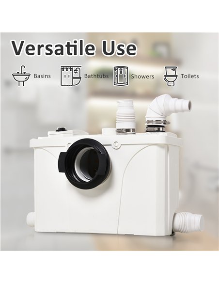 Homcom 700W Macerator Pump with 4 Inlets, White B50-006 - pic 133313 | FastDaddyshop