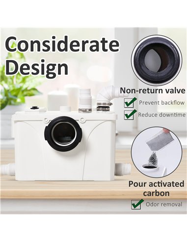 Homcom 700W Macerator Pump with 4...