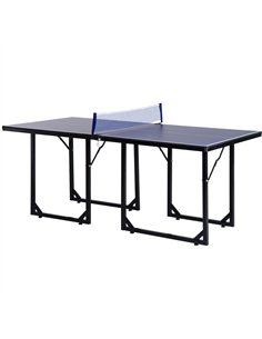 HOMCOM 6ft Folding Mini Table Tennis Table with Net, Blue...