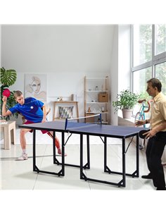 HOMCOM 6ft Folding Mini Table Tennis Table with Net, Blue... 2