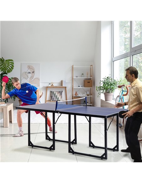 HOMCOM 6ft Folding Mini Table Tennis Table with Net, Blue A90-130 - pic 133320 | FastDaddyshop