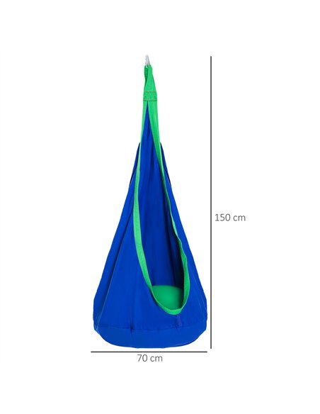 HOMCOM Kids Pod Swing Hammock Seat Nook Tent Blue 344-004 - pic 133330 | FastDaddyshop