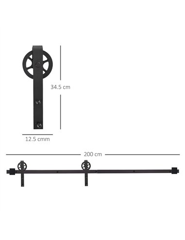 HOMCOM 6.6 FT Carbon Steel Sliding...