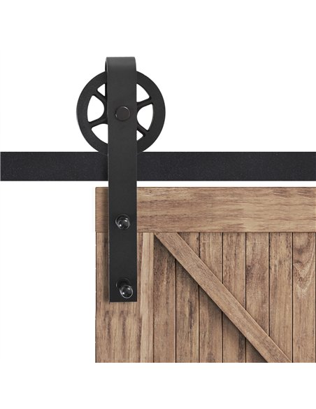 HOMCOM 6.6 FT Carbon Steel Sliding Barn Door Kit Frosted Black B81-021 - pic 133343 | FastDaddyshop