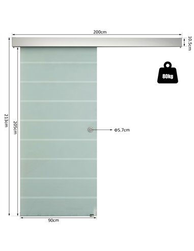 HOMCOM 90cm Sliding Glass Door Kit,...