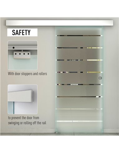 HOMCOM 90cm Sliding Glass Door Kit,...