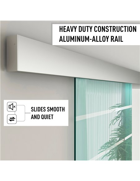 HOMCOM 90cm Sliding Glass Door Kit, Stripe Frosted Glass, B70-046 - pic 133351 | FastDaddyshop