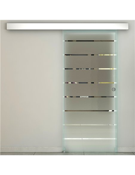 HOMCOM 90cm Sliding Glass Door Kit, Stripe Frosted Glass, B70-046 - pic 133353 | FastDaddyshop