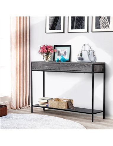 HOMCOM Industrial Console Table with...