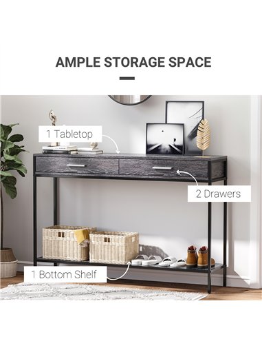 HOMCOM Industrial Console Table with...