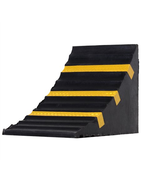 HOMCOM Heavy Duty Rubber Wheel Chocks with Handle Black C20-029 - pic 133364 | FastDaddyshop