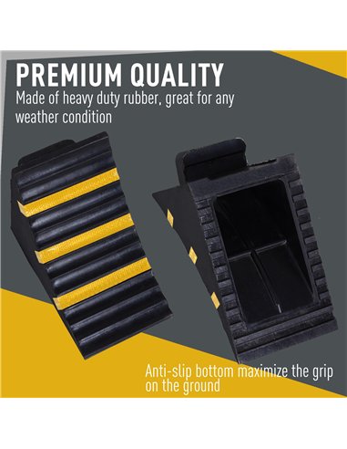 HOMCOM Heavy Duty Rubber Wheel Chocks...